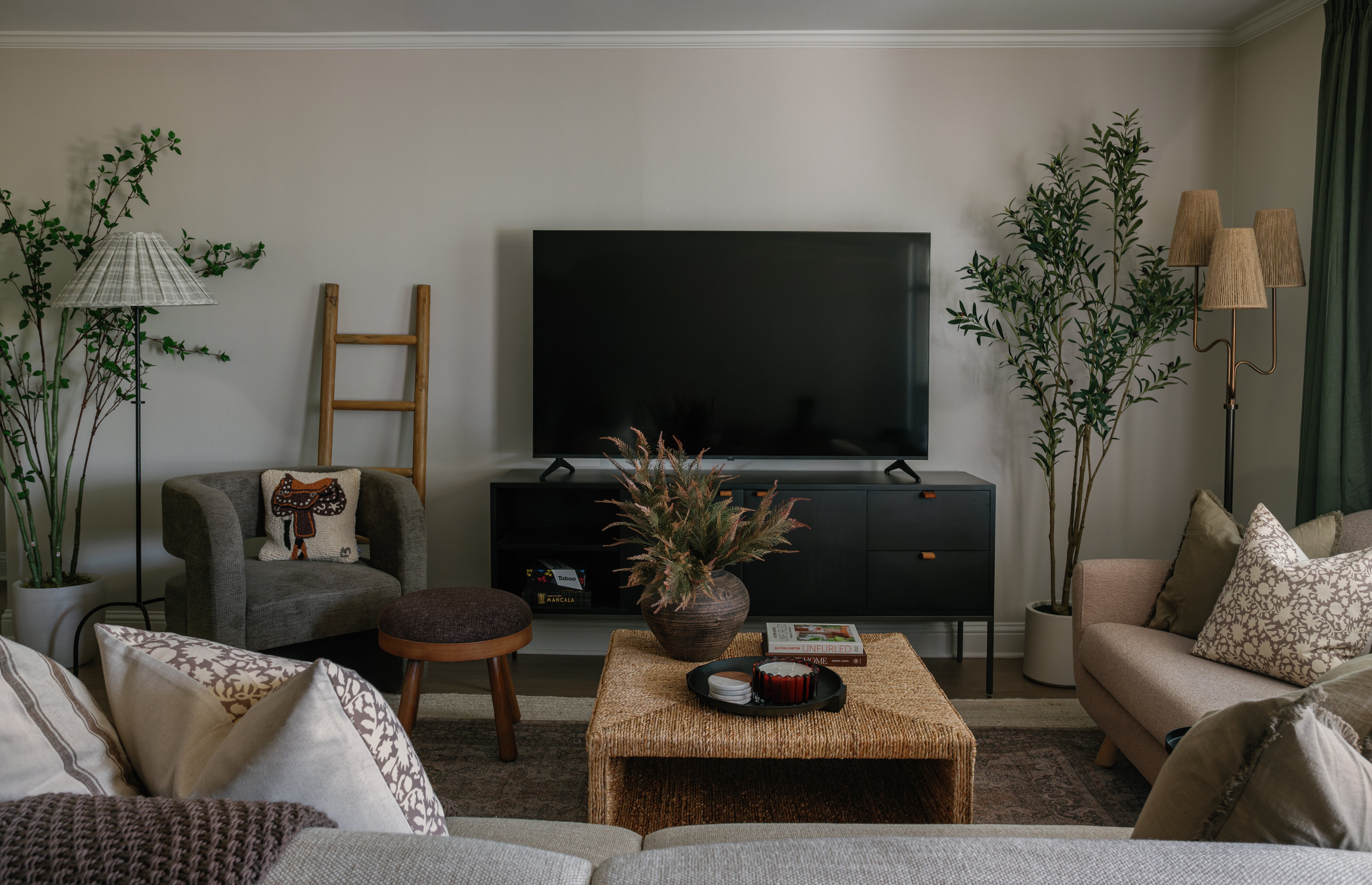 Living room and media wall